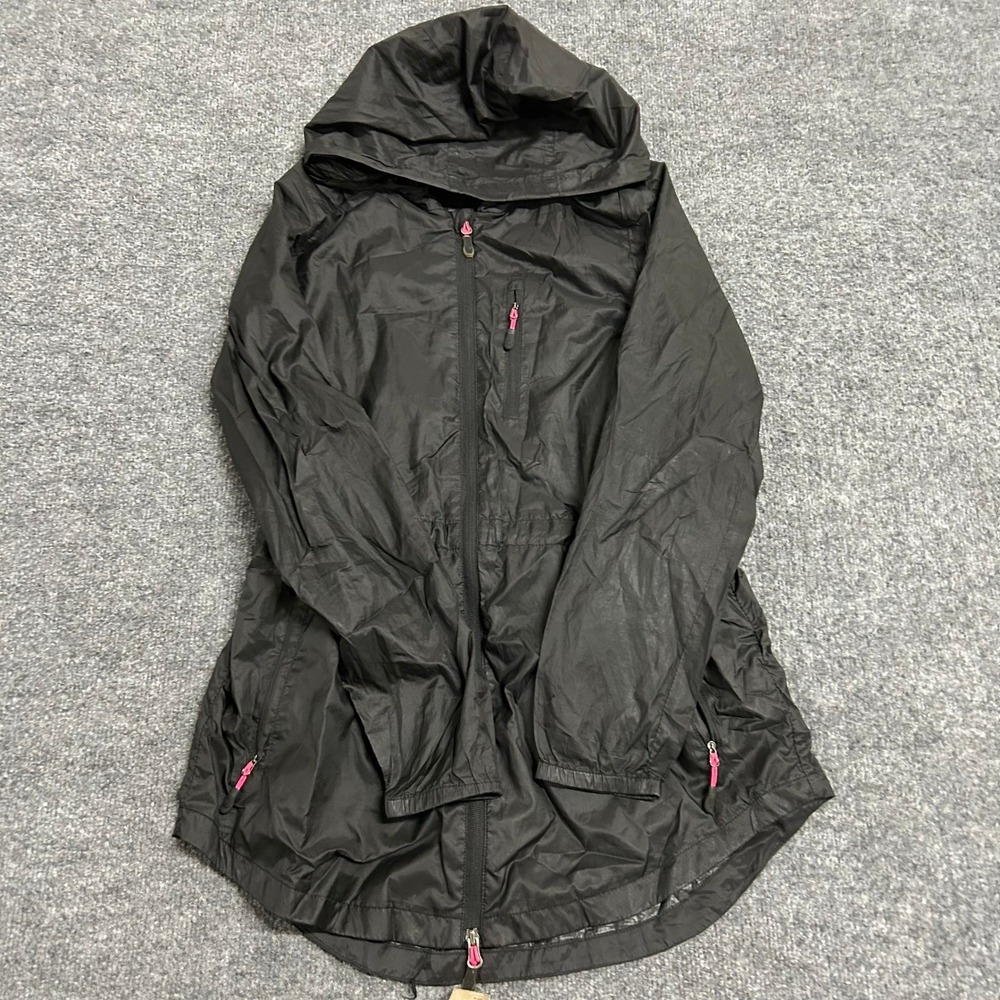 New Balance Windbreaker Womens Size S Black Hooded Full Zip Running Jacket